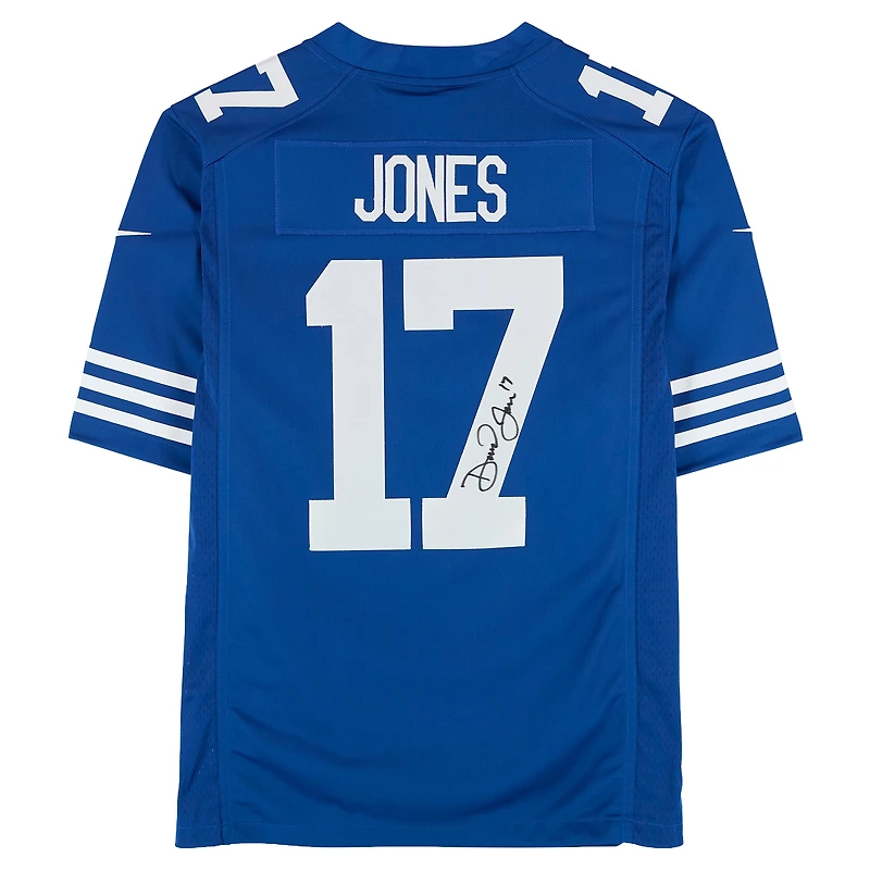 Maillot Nike rétro royal autographié par Daniel Jones des Indianapolis Colts