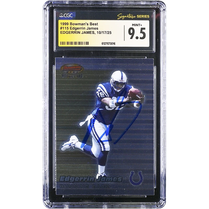 Edgerrin James Indianapolis Colts Autographed 1999 Topps Bowman's Best #115 CGC Authenticated Mint 9.5 Rookie Card