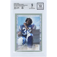 Carte de recrue autographiée d'Edgerrin James (Indianapolis Colts) de 1999, Topps n° 339, authentifiée Beckett Fanatics Witnessed (9/10).