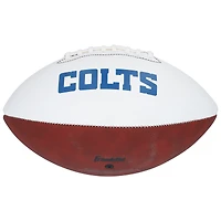 Ballon de football Franklin White Panel autographié par Edgerrin James des Indianapolis Colts avec l'inscription « HOF 20 »