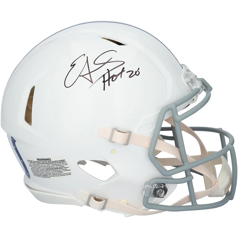 Casque authentique Riddell 2021 Throwback Speed ​​autographié par Edgerrin James des Indianapolis Colts avec inscription « HOF 20 »