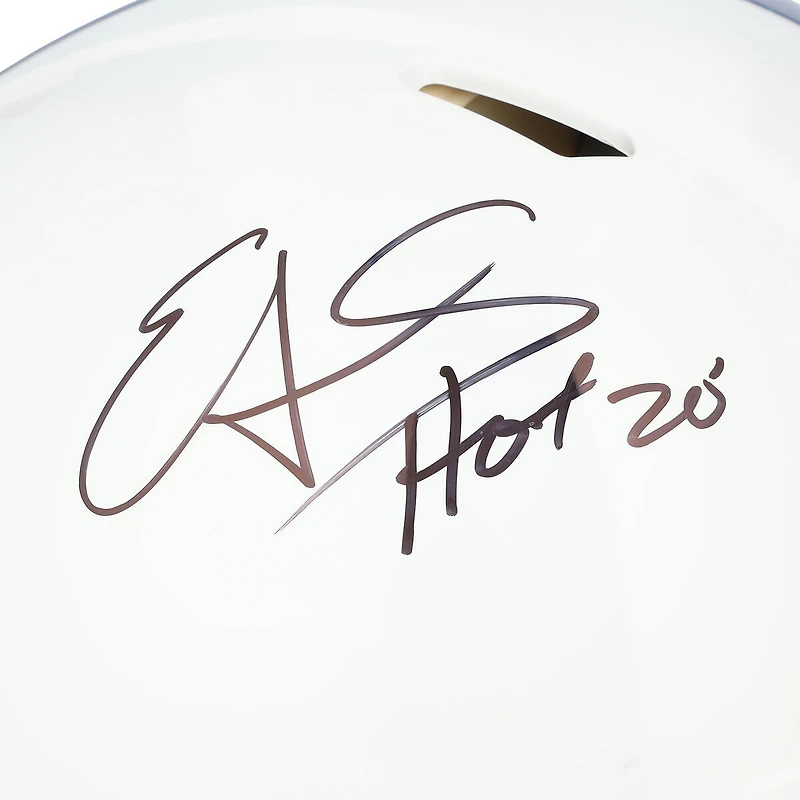 Casque authentique Riddell 2021 Throwback Speed ​​autographié par Edgerrin James des Indianapolis Colts avec inscription « HOF 20 »
