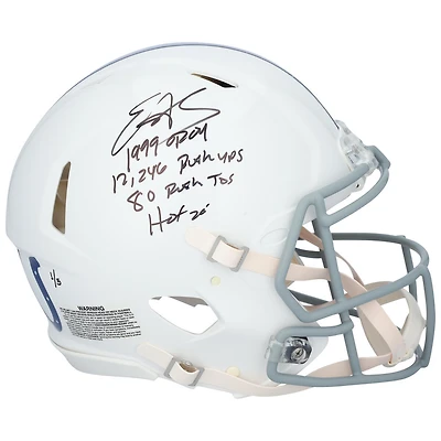 Edgerrin James Indianapolis Colts Autographed Riddell 2021 Throwback Speed Authentic Helmet with Multiple Inscriptions