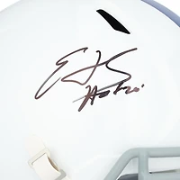 Edgerrin James Indianapolis Colts Autographed Riddell 2021 Throwback Speed Replica Helmet with "HOF 20" Inscription 