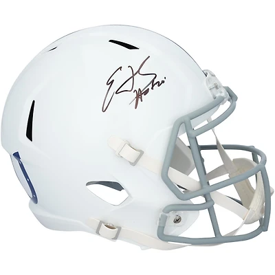 Edgerrin James Indianapolis Colts Autographed Riddell 2021 Throwback Speed Replica Helmet with "HOF 20" Inscription 