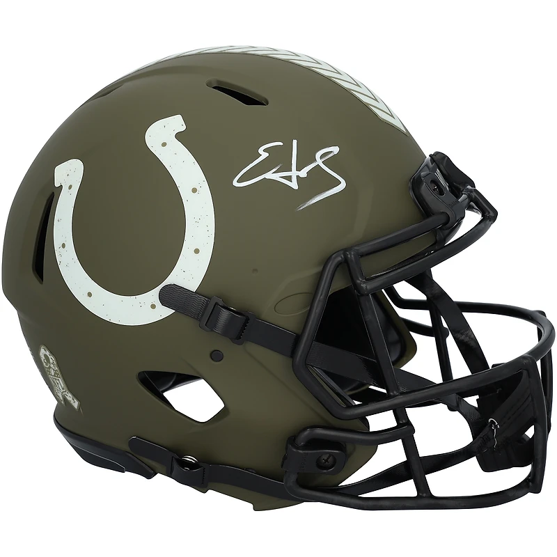 Edgerrin James Indianapolis Colts Autographed Riddell 2022 Salute To Service Speed Authentic Helmet