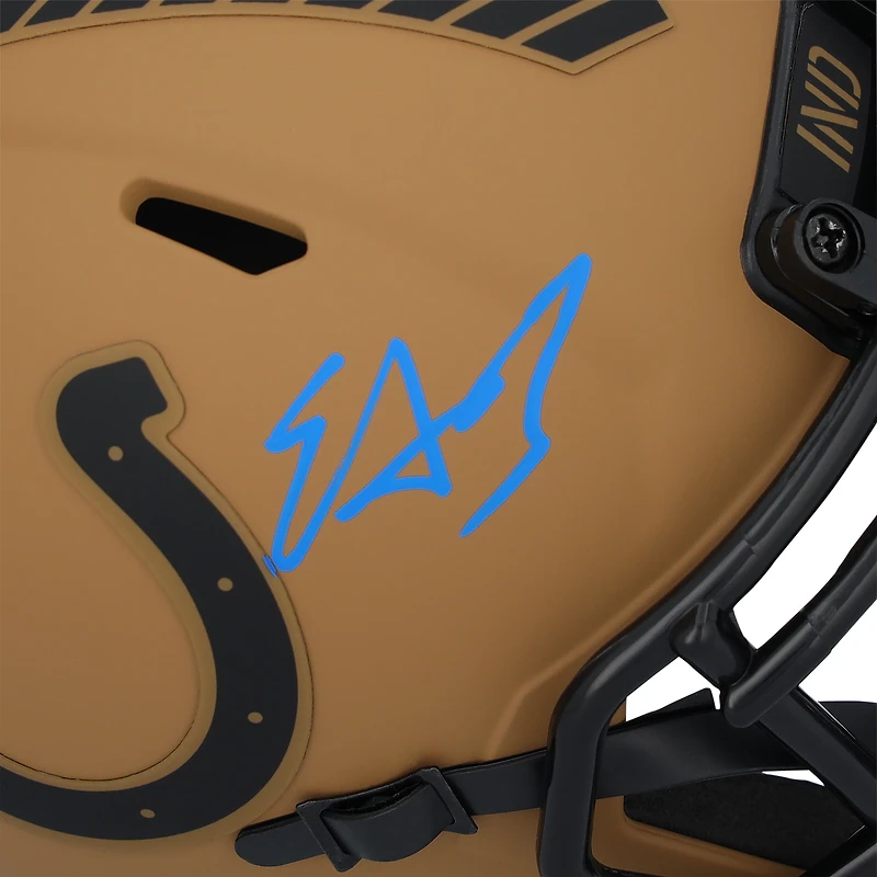 Casque Riddell 2023 Salute To Service Speed ​​Mini autographié par Edgerrin James Indianapolis Colts