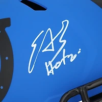 Casque réplique Riddell Rave Speed ​​autographié par Edgerrin James des Indianapolis Colts avec inscription « HOF 20 »
