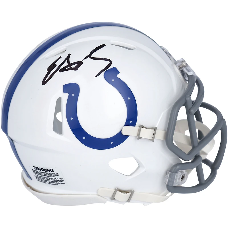 Casque Riddell Speed Mini autographié par Edgerrin James Indianapolis Colts