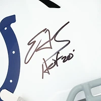 Casque Riddell Speed ​​autographié par Edgerrin James des Indianapolis Colts avec inscription « HOF 20 »