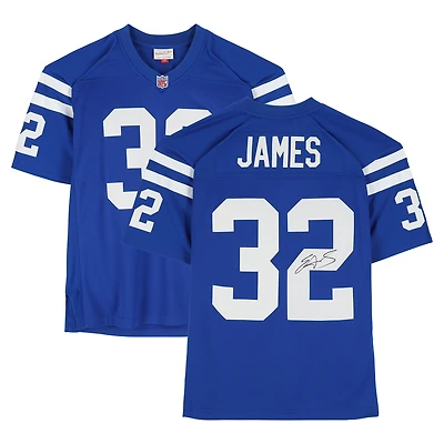 Maillot Royal Mitchell & Ness Legacy 1999 autographié par Edgerrin James des Indianapolis Colts