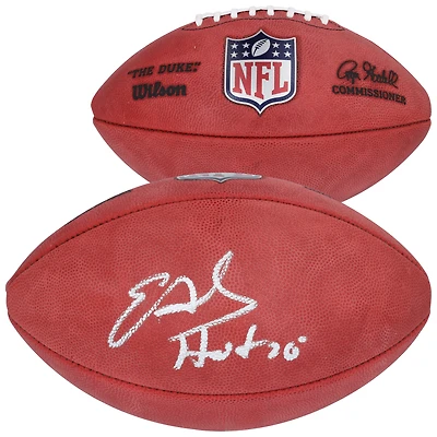 Ballon de football Wilson Duke en couleur autographié par Edgerrin James des Indianapolis Colts avec l'inscription « HOF 20 »