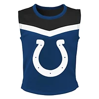 Ensemble deux pièces de pom-pom girl Spirit des Royal Indianapolis Colts pour filles d'âge préscolaire avec bloomers