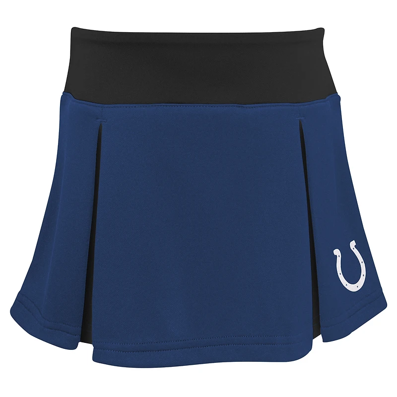 Ensemble de pom-pom girl 2 pièces Spirit Cheer des Royal Indianapolis Colts pour filles avec bloomers