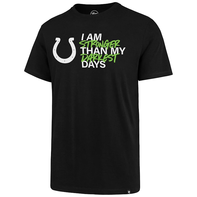 Je suis plus fort que mes jours les sombres Kicking the Stigma T-Shirt Unisexe '47 Black Indianapolis Colts