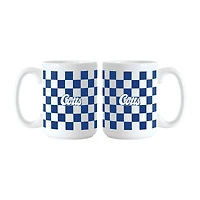 Lot de 2 tasses à logo à carreaux de 15 oz des Indianapolis Colts