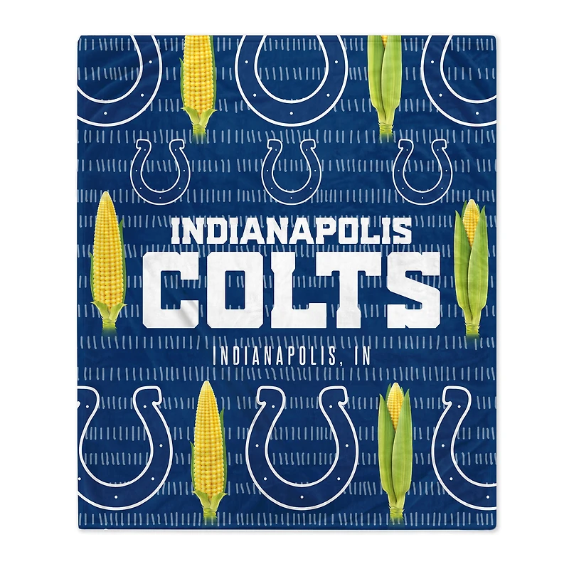 Couverture polaire avec logo de la ville natale des Indianapolis Colts 60'' x 70''
