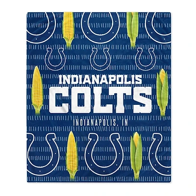 Couverture polaire avec logo de la ville natale des Indianapolis Colts 60'' x 70''
