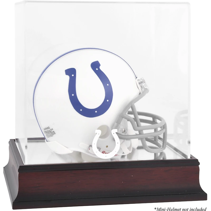 Vitrine de présentation pour mini casque avec logo en acajou des Indianapolis Colts