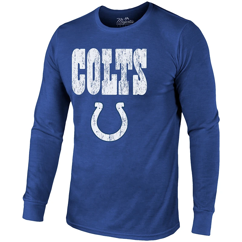 T-Shirt à Manches Longues Indianapolis Colts Majestic Threads Lockup Tri-Blend - Royal