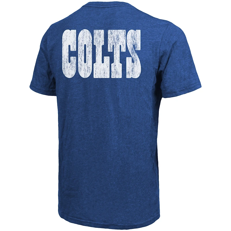 T-Shirt Indianapolis Colts Majestic Threads Tri-Blend Pocket - Heathered Royal