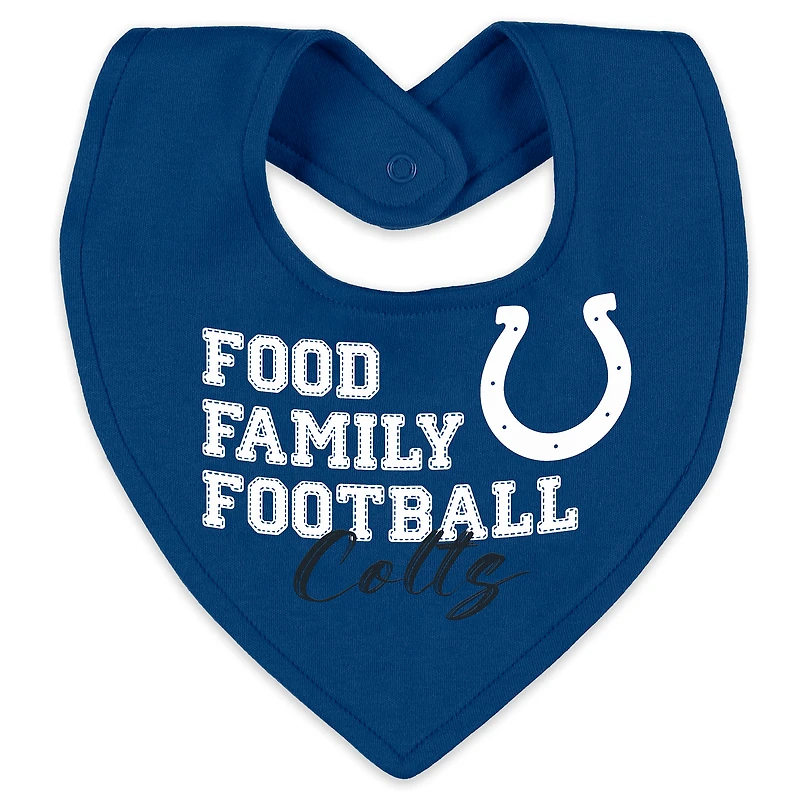 Vêtements pour nourrissons et nouveau-nés par Erin Andrews Ensemble pyjama bavoir à fermeture éclair intégrale le sommeil jeu des Indianapolis Colts