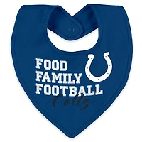Vêtements pour nourrissons et nouveau-nés par Erin Andrews Ensemble pyjama bavoir à fermeture éclair intégrale le sommeil jeu des Indianapolis Colts