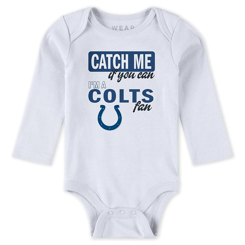 Infant & Newborn WEAR by Erin Andrews Indianapolis Colts Three-Piece Turn Me Around Bodysuits Pant Set