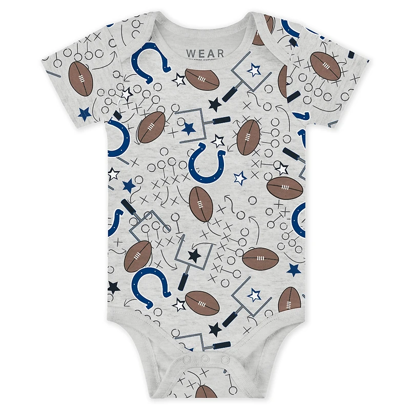 Infant & Newborn WEAR by Erin Andrews Indianapolis Colts Three-Piece Turn Me Around Bodysuits Pant Set