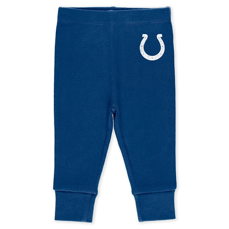 Infant & Newborn WEAR by Erin Andrews Indianapolis Colts Three-Piece Turn Me Around Bodysuits Pant Set