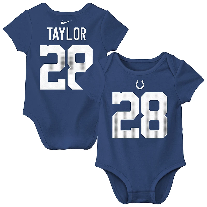 Infant Nike Jonathan Taylor Royal Indianapolis Colts Name & Number Bodysuit