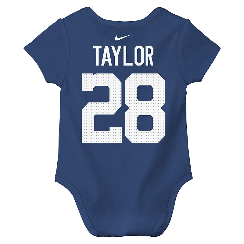 Body bébé Nike Jonathan Taylor bleu roi Indianapolis Colts avec nom et numéro