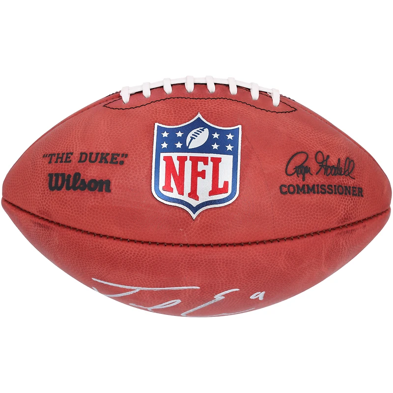 Ballon de football américain professionnel Wilson Duke, couleur, autographié par Jacob Eason (Indianapolis Colts).