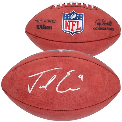 Ballon de football américain professionnel Wilson Duke, couleur, autographié par Jacob Eason (Indianapolis Colts).