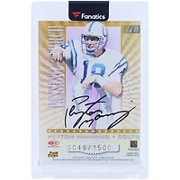 V106832 COLT Johnny Unitas et Peyton Manning Indianapolis Colts Autographiés 1999 Donruss Elite Passing the Torch Dual Auto #1 #49/1500 Carte Johnny Unitas, Peyton Manning AUT DNS TRADING CARDS 45993 AUTTRC CA01F10179