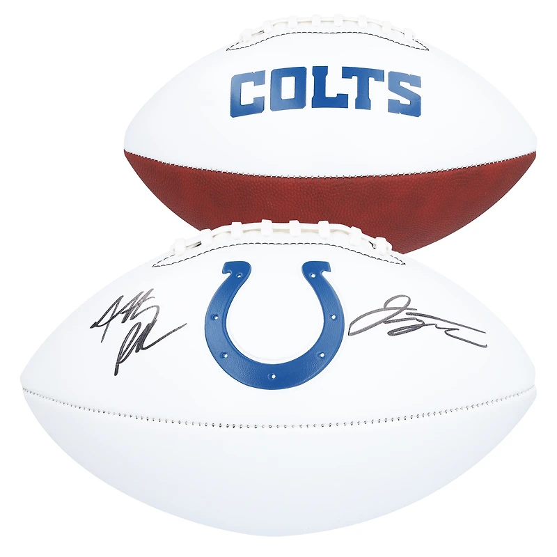 Jonathan Taylor & Anthony Richardson Indianapolis Colts Autographed Franklin White Panel Football