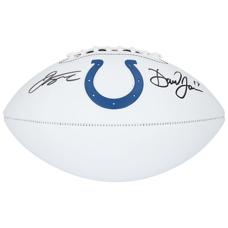 Jonathan Taylor & Daniel Jones Indianapolis Colts Autographed Franklin White Panel Football