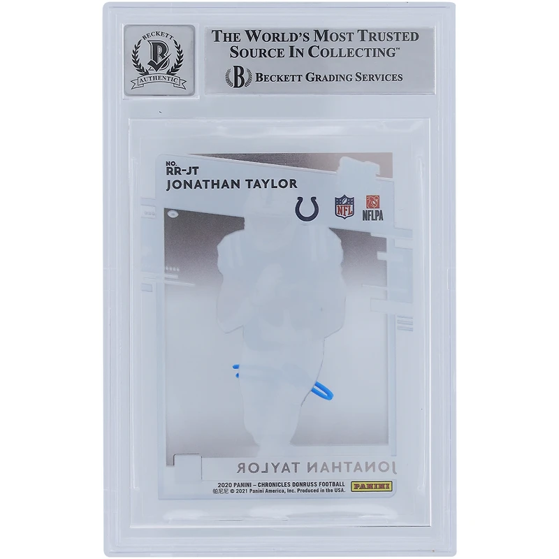 Jonathan Taylor Indianapolis Colts Autographed 2020 Panini Donruss Clearly Rated Rookie #RR-JT Beckett Fanatics Witnessed Authenticated 9/10 Rookie Card