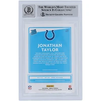 Jonathan Taylor Indianapolis Colts Carte Rookie 2020 autographiée Panini Donruss classée n° 317 Beckett Fanatics a été témoin d'une carte Rookie 10 authentifiée avec l'inscription « Horse Power »