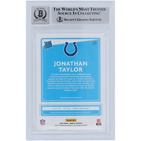 Jonathan Taylor Indianapolis Colts Carte Rookie 9/10 authentifiée 2020 Panini Donruss Rated #317 Beckett Fanatics Witnessed Carte Rookie 9/10 authentifiée avec inscription « Horse Power »