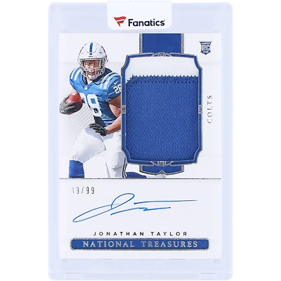 Carte de recrue autographiée de Jonathan Taylor (Indianapolis Colts) 2020 Panini National Treasures Dual-Color RPA #172 #49/99