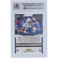 Jonathan Taylor Indianapolis Colts Carte Panini Prizm #332 2020 autographiée Beckett Fanatics a été témoin d'une carte Rookie 10 authentifiée avec l'inscription « Horse Power »
