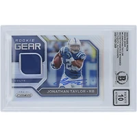 Jonathan Taylor Indianapolis Colts Autographié 2020 Panini Prizm Rookie Gear Relic #4 Beckett Fanatics Witnessed Authenticated 10 Card