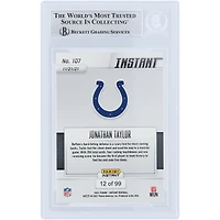 Jonathan Taylor Indianapolis Colts Carte authentifiée autographiée 2021 Panini Instant Fanatics Exclusive #107 #/99 Beckett Fanatics Witnessed