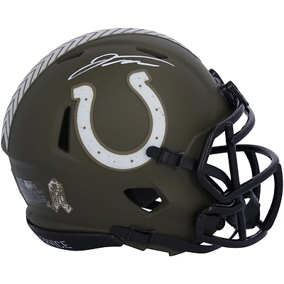 Casque mini-speed autographié 2023 Salute to Service des Indianapolis Colts de Jonathan Taylor