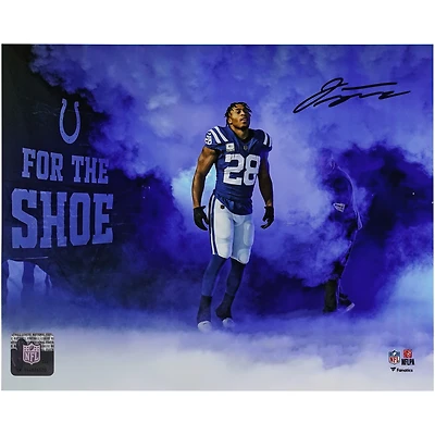 Photographie autographiée de Jonathan Taylor, Indianapolis Colts, entrée en fumée, 8" x 10"