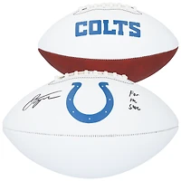 Ballon de football Franklin White Panel autographié par Jonathan Taylor des Indianapolis Colts avec l'inscription « For The Shoe »