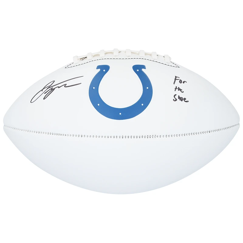 Ballon de football Franklin White Panel autographié par Jonathan Taylor des Indianapolis Colts avec l'inscription « For The Shoe »