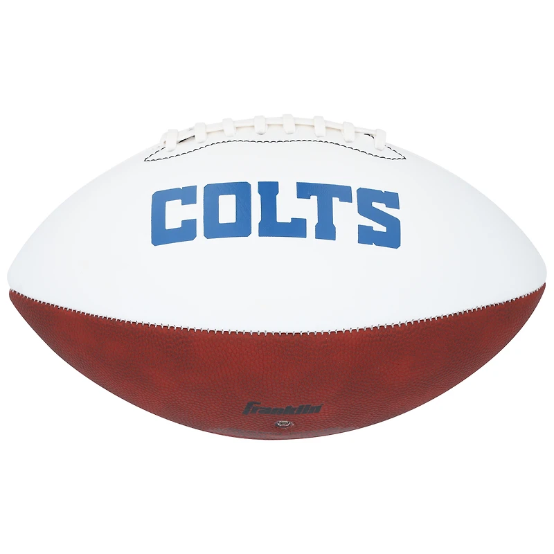 Ballon de football Franklin White Panel autographié par Jonathan Taylor des Indianapolis Colts avec l'inscription « For The Shoe »