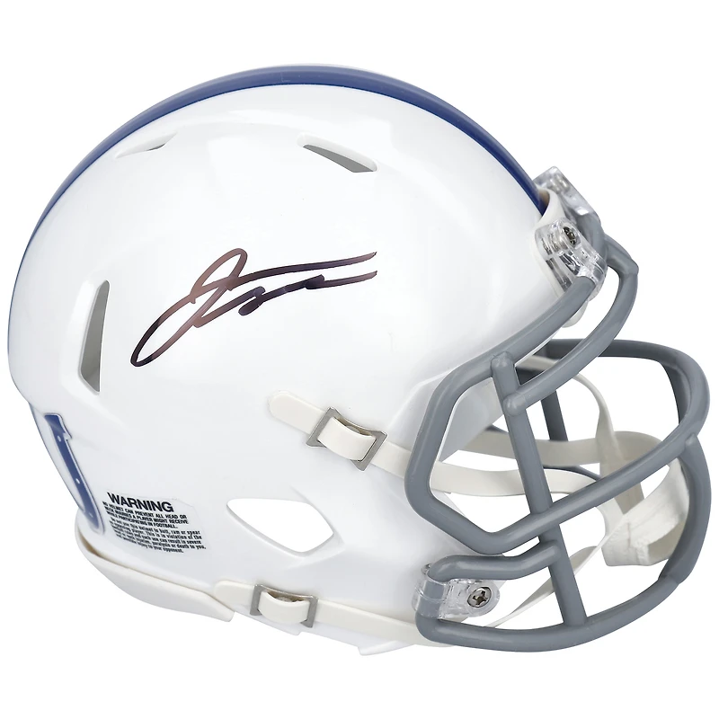 Casque Speed ​​Mini dédicacé par Jonathan Taylor Indianapolis Colts avec logo rétro de la saison 2021 de Riddell